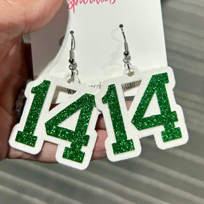 CUSTOM Jersey Number faux leather earrings