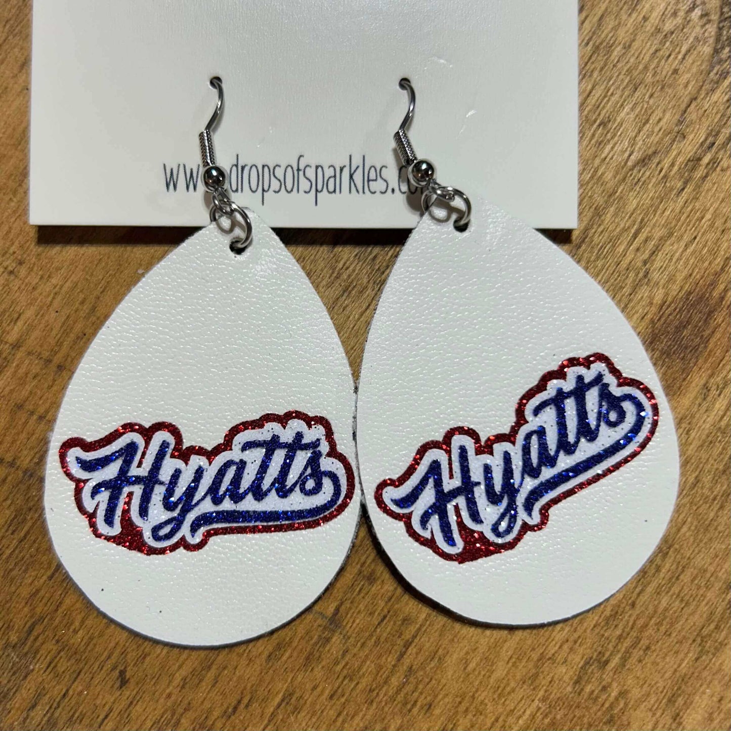 Olentangy MIDDLE SCHOOL faux leather dangle earrings