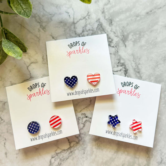 Stars and Stripes collection stud earrings