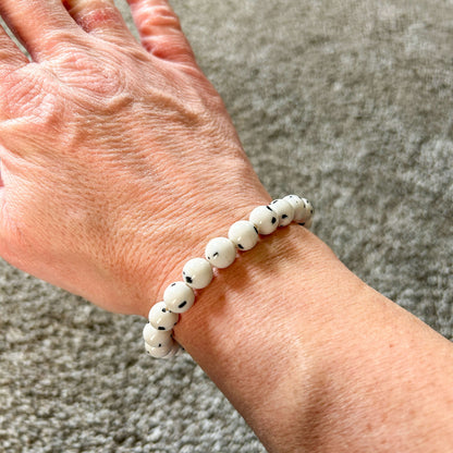 semi precious stone bracelets dalmation jade