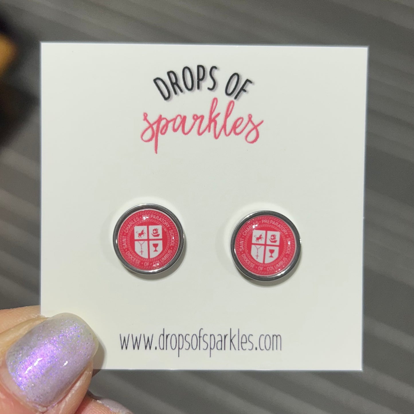 St. Charles Prep stud earrings