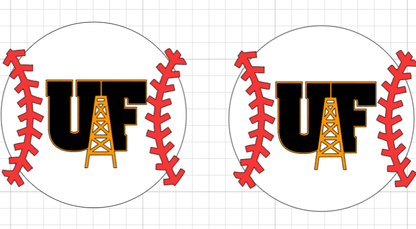 CUSTOM TEAM Baseball faux leather earrings