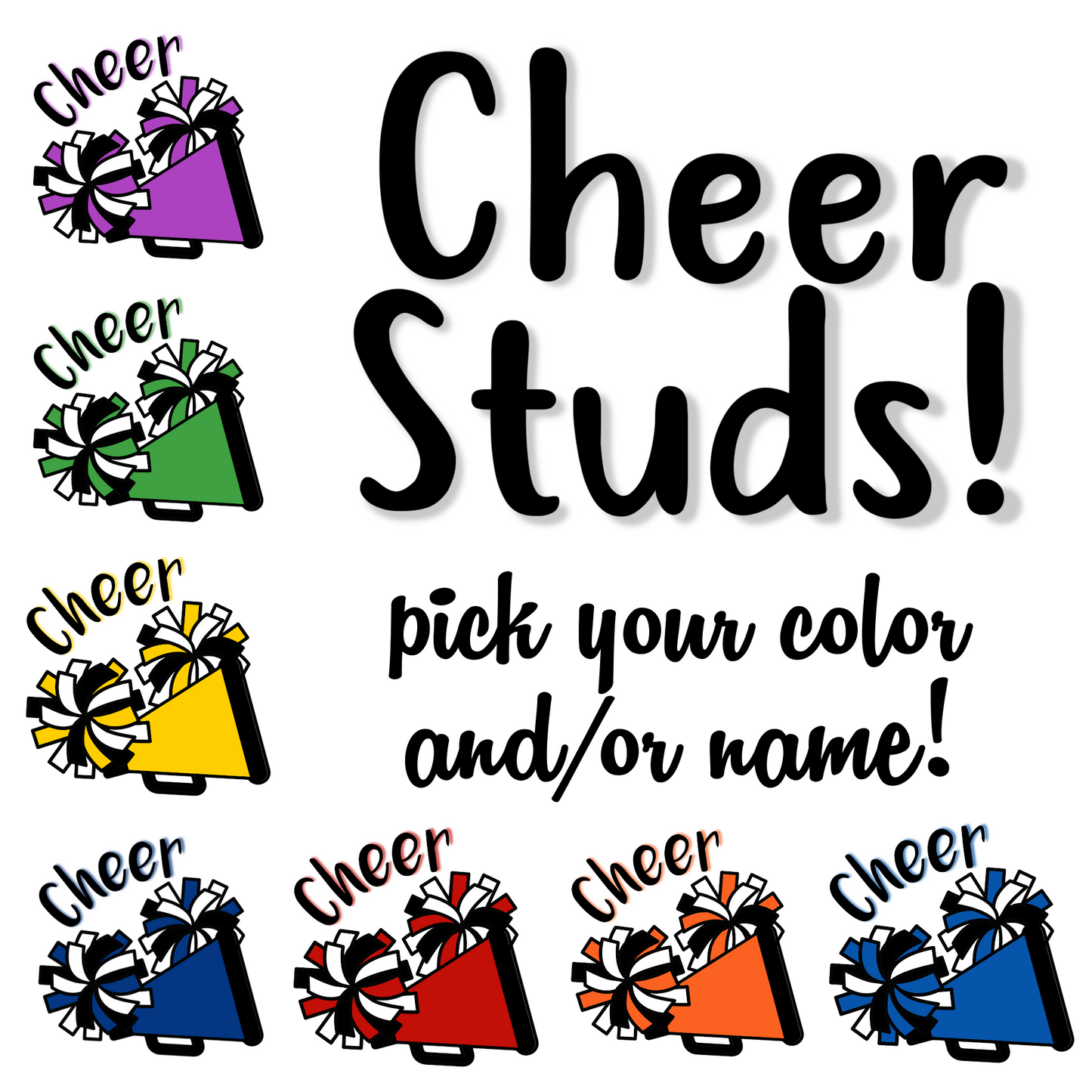 Cheerleader stud earrings