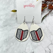 Load image into Gallery viewer, Ohio sparkle helmet faux leather earrings
