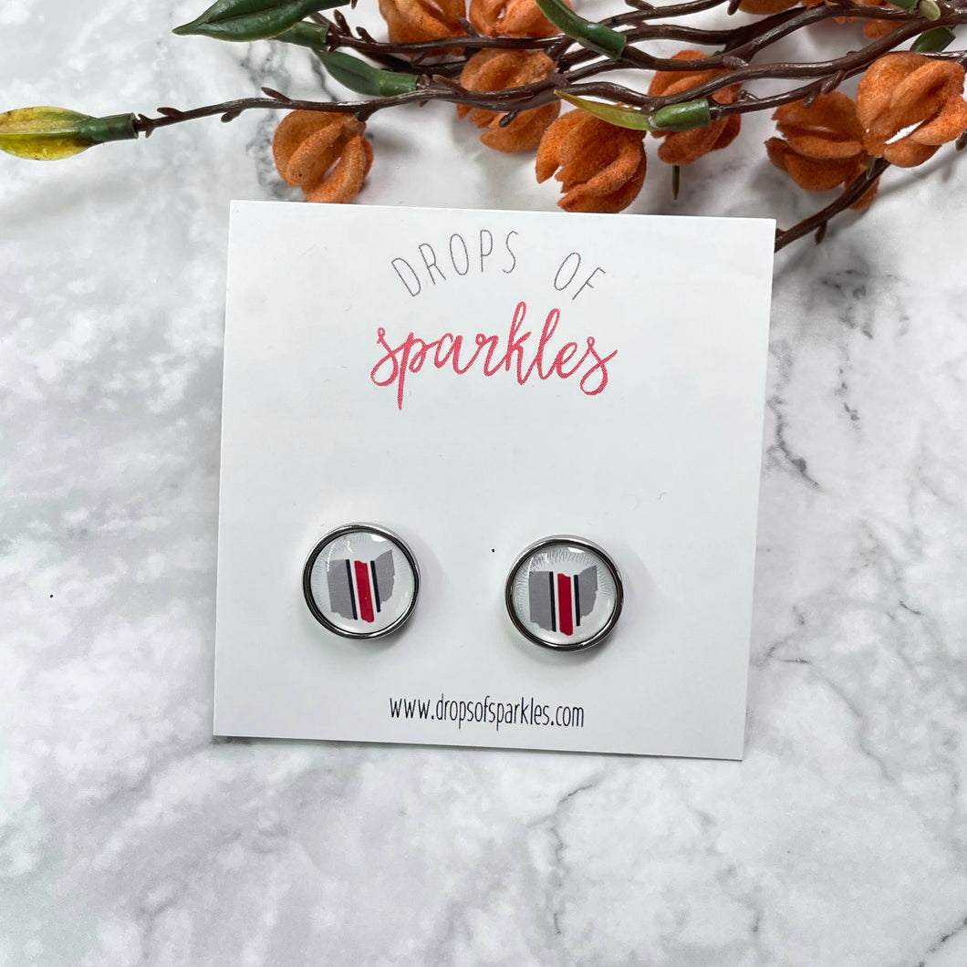 Ohio Buckeye helmet stud earrings