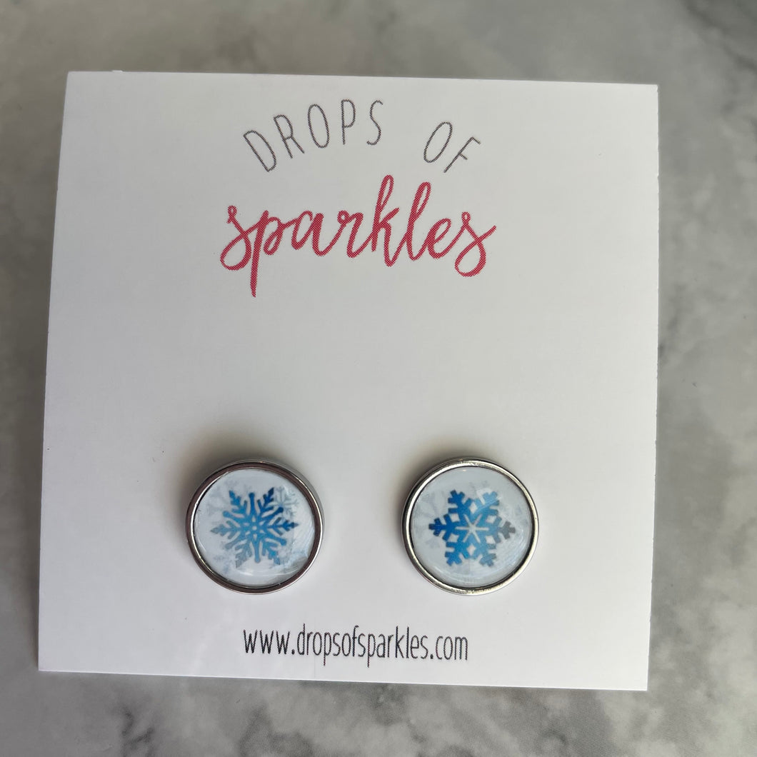 snow ski collection stud earrings