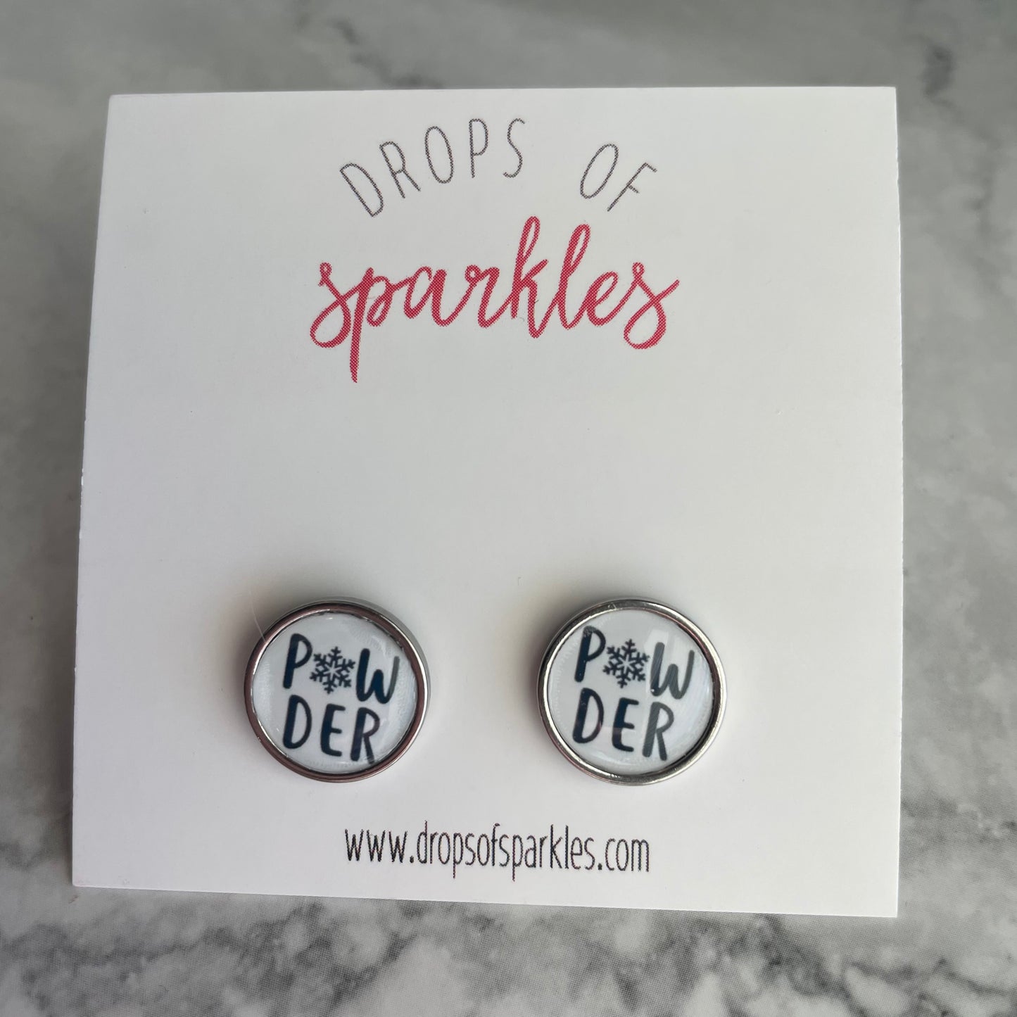snow ski collection stud earrings