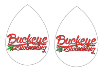 Load image into Gallery viewer, Buckeye Swimming faux leather earrings
