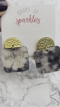 Load and play video in Gallery viewer, tie dye square leather dangle earrings
