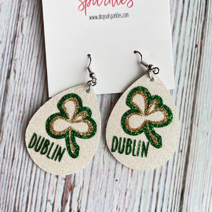 CUSTOM ORDER: (2 colors) single layer faux leather earrings