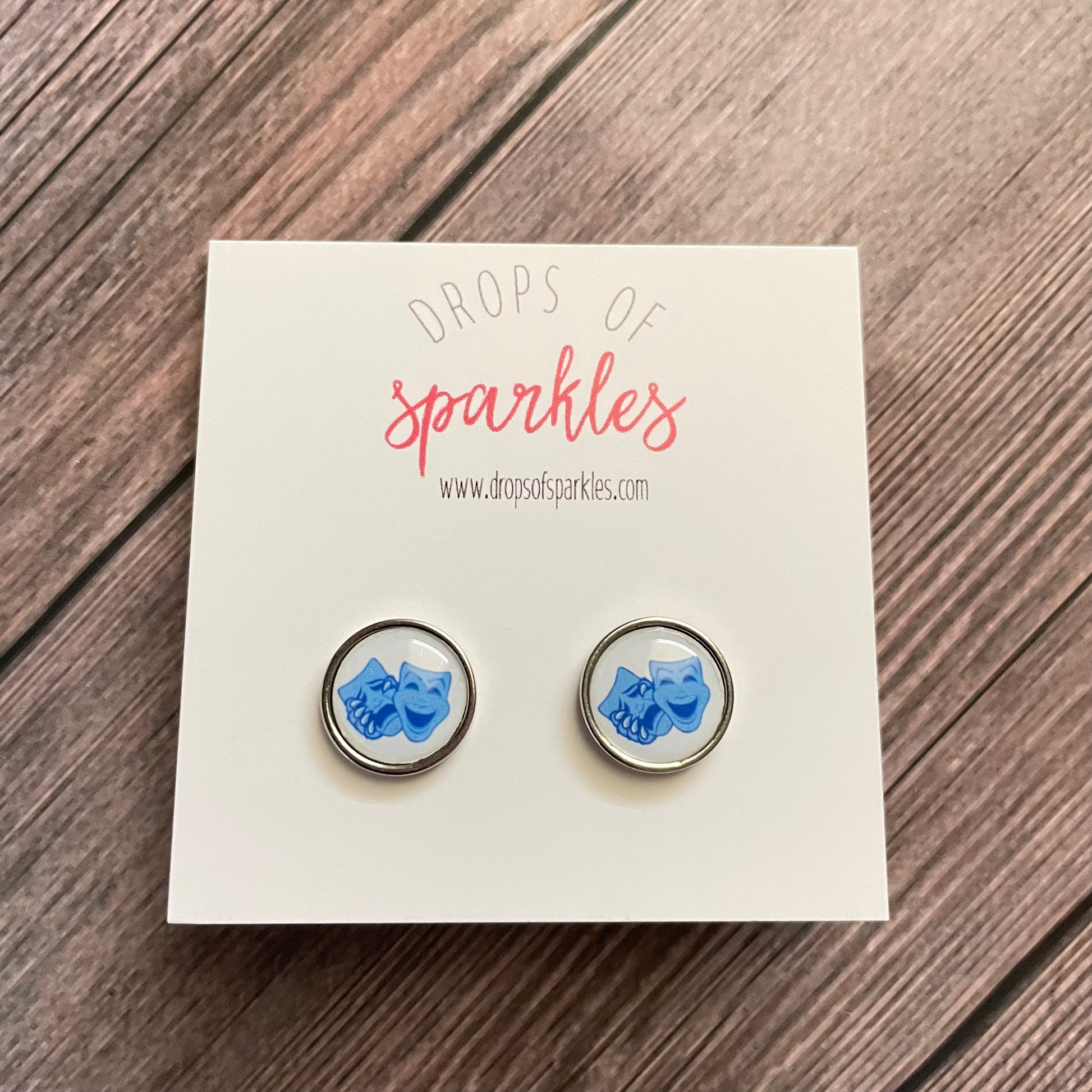 Custom stud earrings Made to order Drops of Sparkles