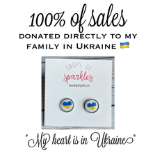 Load image into Gallery viewer, My Heart is in Ukraine stud earrings
