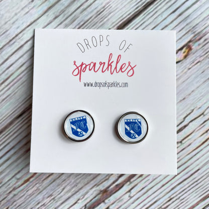 Elite FC soccer ball custom logo stud earrings