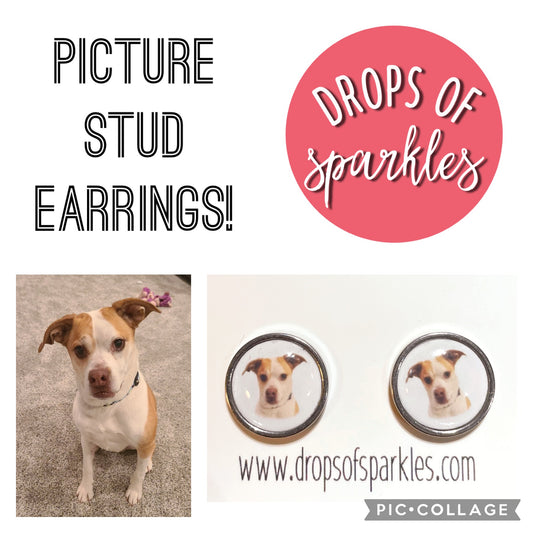Picture stud earrings