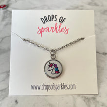 Load image into Gallery viewer, rainbows and unicorns pendant necklace
