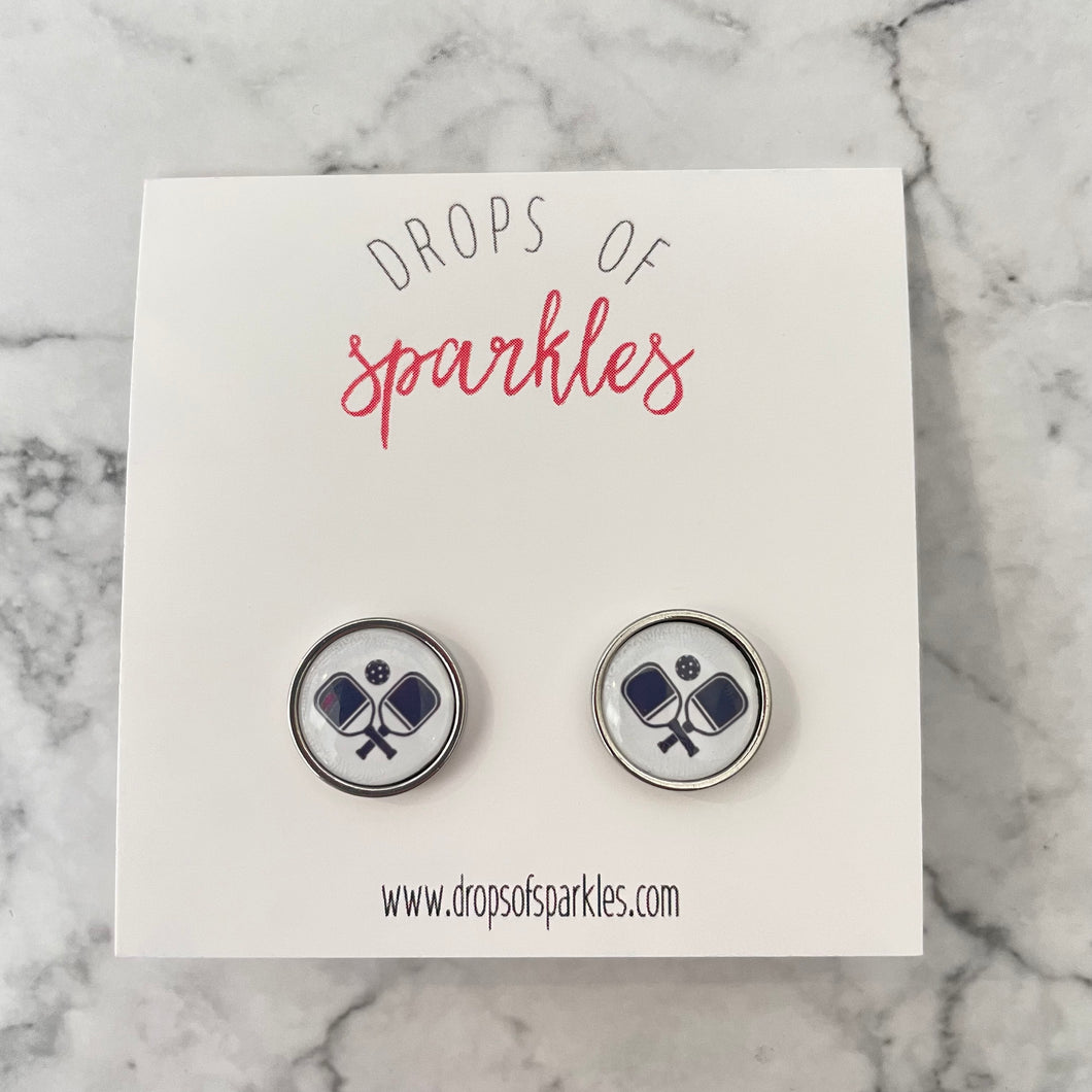 pickleball stud earrings