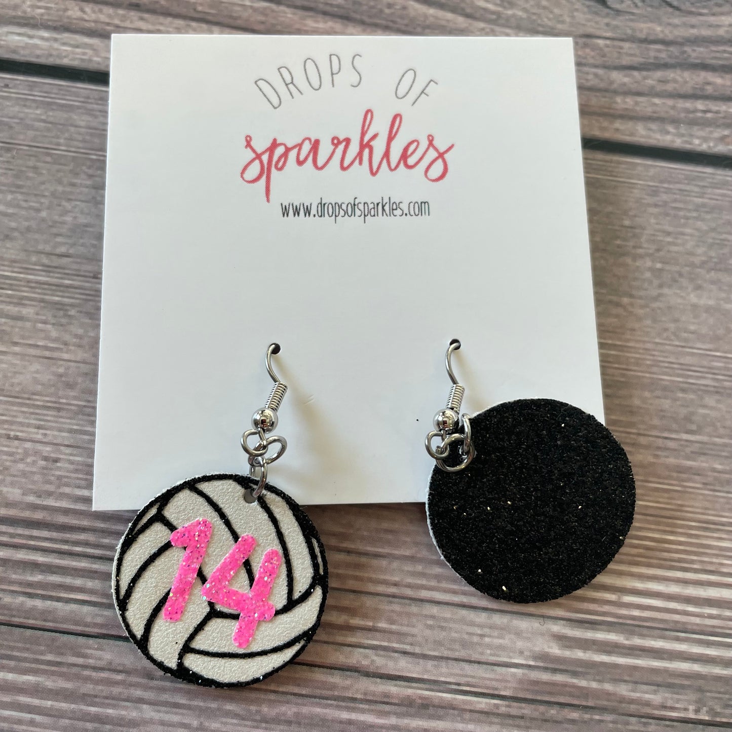 Custom Volleyball faux leather earrings