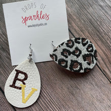 Load image into Gallery viewer, Buckeye Valley faux leather teardrop dangle earrings
