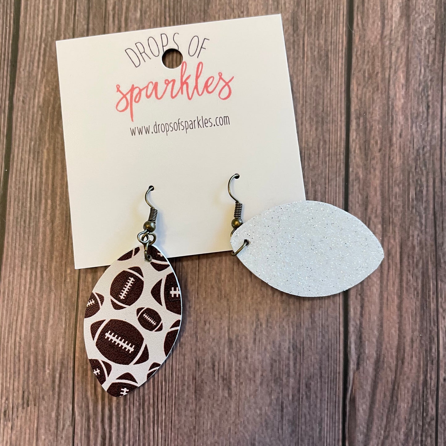 Football faux leather dangle earrings