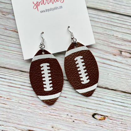 Football faux leather earrings