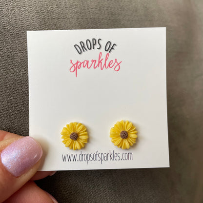 Sunflower 3D flower stud earrings