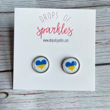 Load image into Gallery viewer, My Heart is in Ukraine stud earrings

