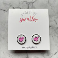 Load image into Gallery viewer, Tiny hearts stud earrings
