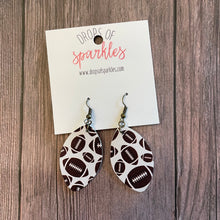 Load image into Gallery viewer, Football faux leather dangle earrings
