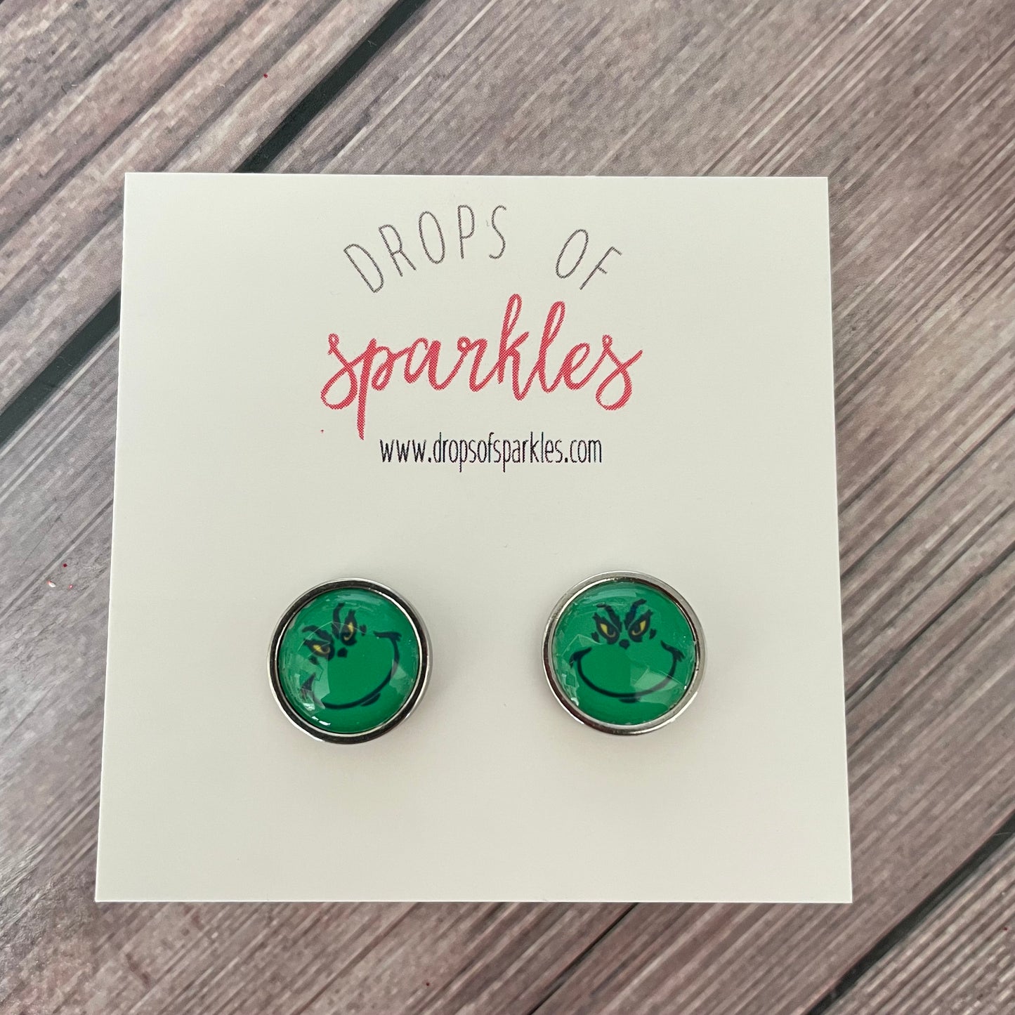 Grinch stud earrings