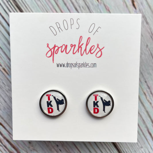 Taekwondo stud earrings