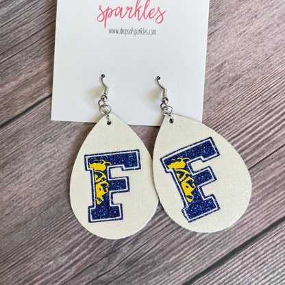 CUSTOM ORDER: (2 colors) single layer faux leather earrings