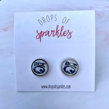 Load image into Gallery viewer, Buckeye Cheer Elite black stud earrings
