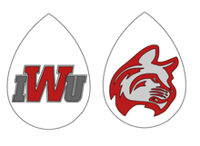 Load image into Gallery viewer, indiana wesleyan university faux leather earrings
