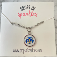 Load image into Gallery viewer, Olentangy HIGH SCHOOL logo pendant silver necklace
